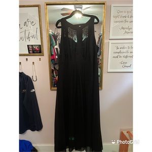 City Chic Black Maxi Lace Bodice Dress- size XXL